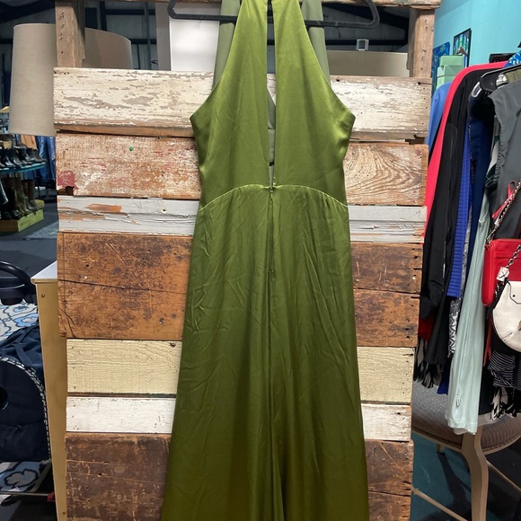 NWT~DESIGNER~ KAY UNGER NEW YORK SILK GREEN GOWN DRESS~ SIZe:8 - Picture 6 of 10